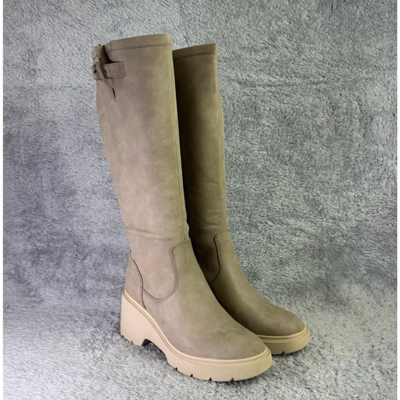 Naturalizer Shoes - Naturalizer Soul Cache Tan Knee-High Platform Women's Boots Sz 11 Faux Leather